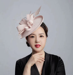 Royal Horse Club Top Hat Pink Color Classy English Afternoon Tea Dinner Girl's Cap Bridal Wedding Studio Photography Hair Accessories - SHOWLU FASHION STORE