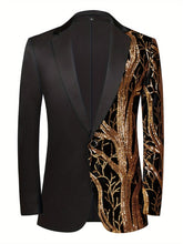 Semi - Formal White Sequin - Adorned Blazer - Men's One - Button Lapel Suit Jacket with Striped Detailing, Long Sleeves, Polyester - Business & Banquets, All - Season - SHOWLU FASHION STORE