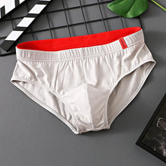 Solid Cotton Briefs Men's Convex Pouch Panties Youth Fasion Lingerie Low Rise Breathable Men's Comfortable Underwear Solid Color - SHOWLU FASHION STORE