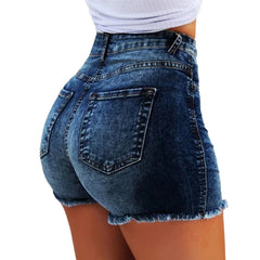 Solid Cotton Denim Shorts for Women Clothing 2024 Summer Street Style High Waist Sexy Jeans Female Casual Korean Y2K Crop Pants - SHOWLU FASHION STORE