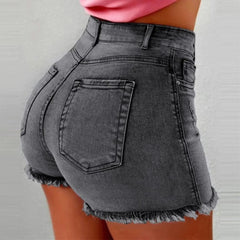 Solid Cotton Denim Shorts for Women Clothing 2024 Summer Street Style High Waist Sexy Jeans Female Casual Korean Y2K Crop Pants - SHOWLU FASHION STORE