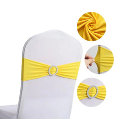 Spandex Chair Sash Wedding With Round Buckle Lycra Stretch For All Band Universal Birthday Party Show Decoraiton - SHOWLU FASHION STORE