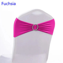 Spandex Chair Sash Wedding With Round Buckle Lycra Stretch For All Band Universal Birthday Party Show Decoraiton - SHOWLU FASHION STORE