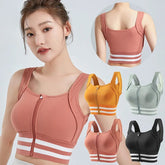 Sports Bras Zip Front For Women With Full Coverage Removable Padded Workout Bra Shockproof Yoga Underwear Running Fitness Vest - SHOWLU FASHION STORE
