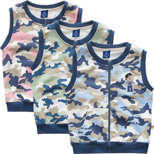 Spring and Autumn Vest Fashionable Korean - Style Casual Terry Children's Clothing - SHOWLU FASHION STORE