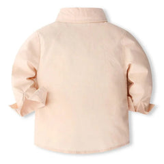 Spring Toddler Boy Outfits Korean Fashion Gentleman Cotton Long Sleeve Shirt+Pants+Straps+Tie Kids Boutique Clothes Sets BC521 - SHOWLU FASHION STORE