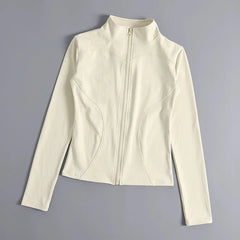 Stand Collar Yoga Outwear Women's Autumn and Winter Zipper Tight Quick - Drying Long Sleeves Sports Tops Running Training Casual Workout Clothes - SHOWLU FASHION STORE