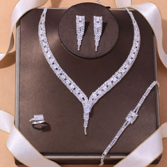 Stonefans Simple Round Crystal Necklace Sets Wedding for Women Bride Accessories Rhinestone Africa Jewelry Set Bridesmaid Gift - SHOWLU FASHION STORE