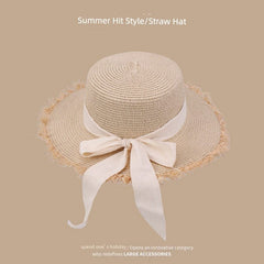 Straw Hat Japanese Style Women's Hand - Woven Summer Outing Lace - SHOWLU FASHION STORE