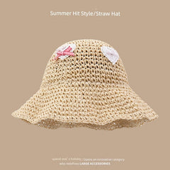 Straw Hat Japanese Style Women's Hand - Woven Summer Outing Lace - SHOWLU FASHION STORE