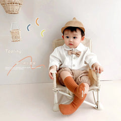 Summer Handsome Bow Tie Small Shirt Autumn One Year Old Celebration Dress - SHOWLU FASHION STORE