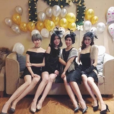 Summer Socialite Cheongsam Black Headdress Veil Women's Dress - SHOWLU FASHION STORE