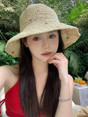 Sun Hat Niche Style Color Women's Summer Outdoor Straw Hat - SHOWLU FASHION STORE
