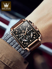 Swiss Certified New Arrival Famous Brand Authentic Men Watch Men's Watch Square Belt Style Fashion Large Dial Student Name Watch - SHOWLU FASHION STORE