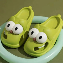 Tongue Kiss Slippers Big Eye Dog Slippers,Cute Funny Big Eye Dog Fun Cartoon Package Head Eva Slippers For Women - SHOWLU FASHION STORE