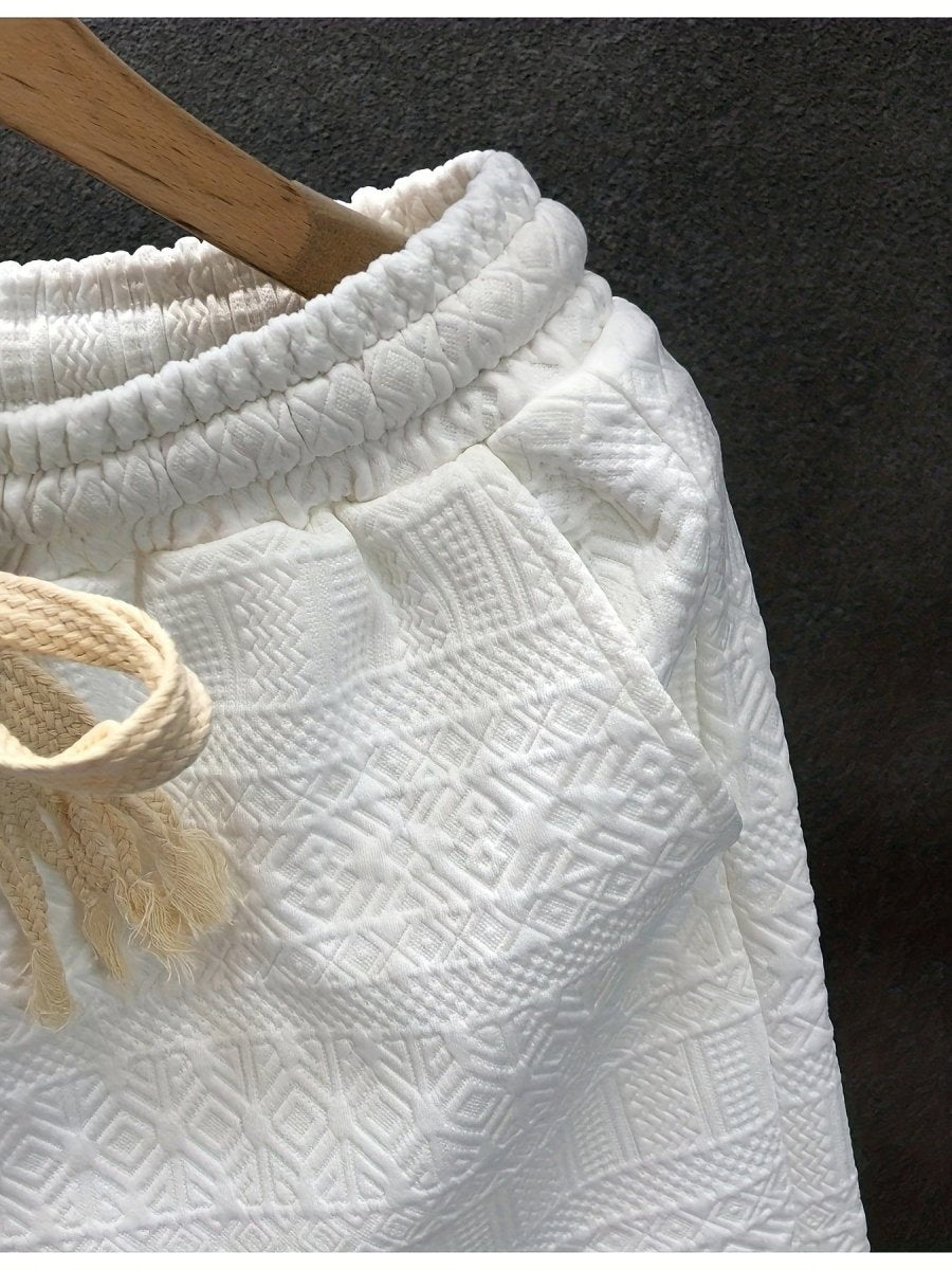 Ultra - Comfortable Drawstring Shorts for Men - Soft, Breathable, Textured Fabric, Adjustable Waist, Relaxed Fit, Perfect for Outdoor Beach Wear, Summer Vacation, and Casual Daily Use - SHOWLU FASHION STORE