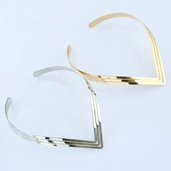 Unique Fake Collar Glossy European and American Style Necklace Metal Collar - SHOWLU FASHION STORE