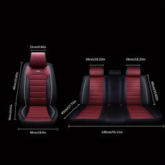 Universal Car Seat Cover Full Set Luxury Faux Leather Fashion Sport Design Waterproof 10mm High Elasticity Foam Adjustable Rear Bench Pad All - in - One Fit For Cars Trucks Suvs - SHOWLU FASHION STORE