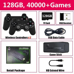 Video Game Console Built - in 40000 Games Wireless Controller TV Game Stick 4K HD Retro Mini Handheld Game Player - SHOWLU FASHION STORE