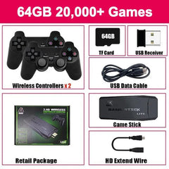 Video Game Console Built - in 40000 Games Wireless Controller TV Game Stick 4K HD Retro Mini Handheld Game Player - SHOWLU FASHION STORE