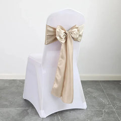 Wedding Decoration Satin Chair Sash Colour Design Bow Tie For Birthday Party Festival Hotel Show Shiny Look Luxury Dining Room - SHOWLU FASHION STORE