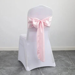 Wedding Decoration Satin Chair Sash Colour Design Bow Tie For Birthday Party Festival Hotel Show Shiny Look Luxury Dining Room - SHOWLU FASHION STORE