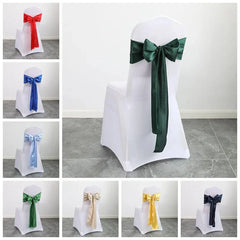 Wedding Decoration Satin Chair Sash Colour Design Bow Tie For Birthday Party Festival Hotel Show Shiny Look Luxury Dining Room - SHOWLU FASHION STORE