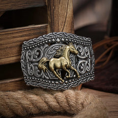 Western Belt Buckle Initial Vintage - Cowboy Rodeo Silver Large Skull Belt Buckle for Men Women - SHOWLU FASHION STORE