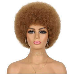 Wig Afro Black African Fluffy Short Small Roll Full Top Wig Light Sister Ice Spice Same Style - SHOWLU FASHION STORE