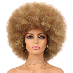 Wig Afro Black African Fluffy Short Small Roll Full Top Wig Light Sister Ice Spice Same Style - SHOWLU FASHION STORE