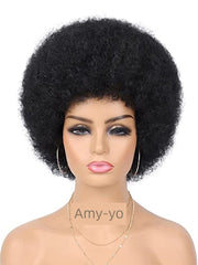 Wig Afro Black African Fluffy Short Small Roll Full Top Wig Light Sister Ice Spice Same Style - SHOWLU FASHION STORE