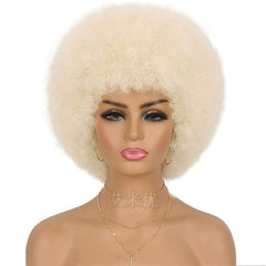 Wig Afro Black African Fluffy Short Small Roll Full Top Wig Light Sister Ice Spice Same Style - SHOWLU FASHION STORE