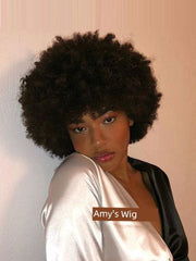 Wig Afro Black African Fluffy Short Small Roll Full Top Wig Light Sister Ice Spice Same Style - SHOWLU FASHION STORE