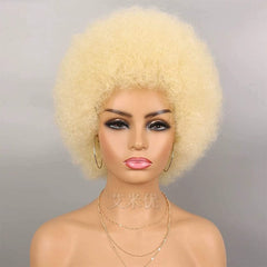 Wig Afro Black African Fluffy Short Small Roll Full Top Wig Light Sister Ice Spice Same Style - SHOWLU FASHION STORE