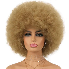 Wig Afro Black African Fluffy Short Small Roll Full Top Wig Light Sister Ice Spice Same Style - SHOWLU FASHION STORE