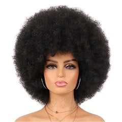 Wig Afro Black African Fluffy Short Small Roll Full Top Wig Light Sister Ice Spice Same Style - SHOWLU FASHION STORE