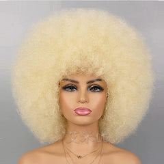 Wig Afro Black African Fluffy Short Small Roll Full Top Wig Light Sister Ice Spice Same Style - SHOWLU FASHION STORE