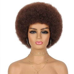 Wig Afro Black African Fluffy Short Small Roll Full Top Wig Light Sister Ice Spice Same Style - SHOWLU FASHION STORE