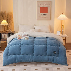 Winter Winter Quilt Thick Lambskin Duvet Insert Students Warm - Keeping Single Double Duvet Quilt 5.00kg Double - Sided Velvet Bedding - SHOWLU FASHION STORE