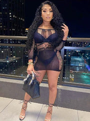 Women Sexy Lingerie Mini Dress Fashion Lace See Through Hollow Out Rompers Hot Sex Bodycon Sexy Babydolls Exotic Bodystocking - SHOWLU FASHION STORE
