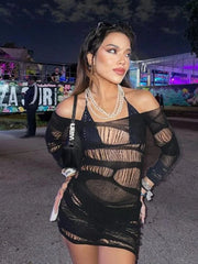 Women Sexy Lingerie Mini Dress Fashion Lace See Through Hollow Out Rompers Hot Sex Bodycon Sexy Babydolls Exotic Bodystocking - SHOWLU FASHION STORE