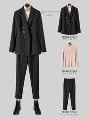 Women's Coat for Interview Striped Suit - SHOWLU FASHION STORE