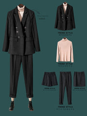 Women's Coat for Interview Striped Suit - SHOWLU FASHION STORE