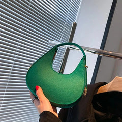 Women's Crocodile Grain Underarm Bags Felt Fashion Shoulder Bag Cute Simple Handbags Female Purses - SHOWLU FASHION STORE