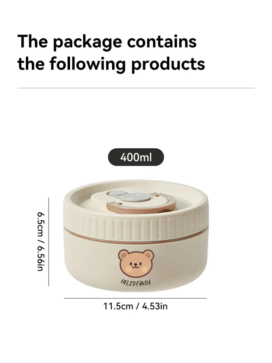 WORTHBUY Portable Insulated Lunch Box 304 Stainless Steel Thermal Bento Box Leak Proof Microwave Safe Salad Food Container Box - SHOWLU FASHION STORE