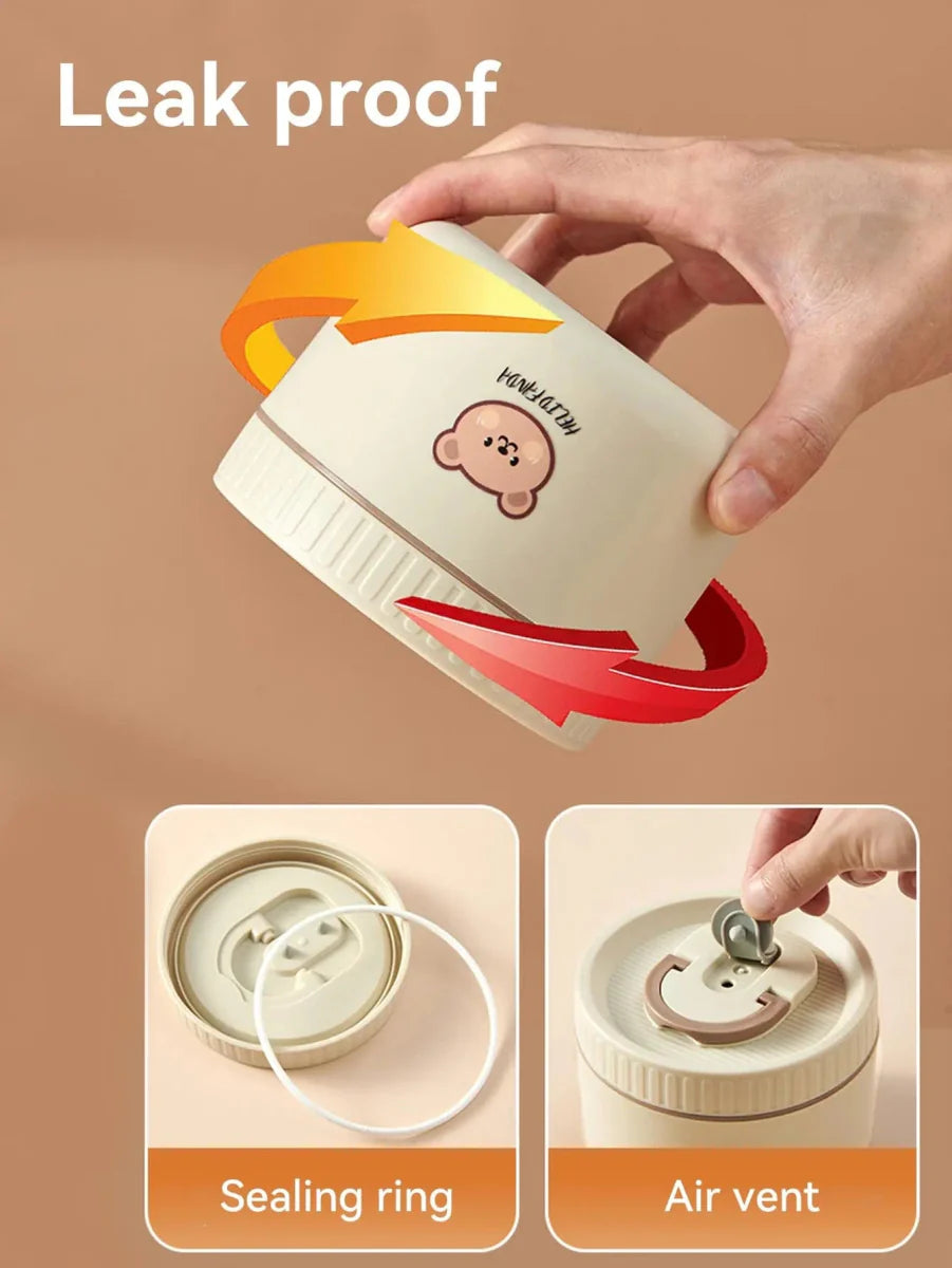 WORTHBUY Portable Insulated Lunch Box 304 Stainless Steel Thermal Bento Box Leak Proof Microwave Safe Salad Food Container Box - SHOWLU FASHION STORE