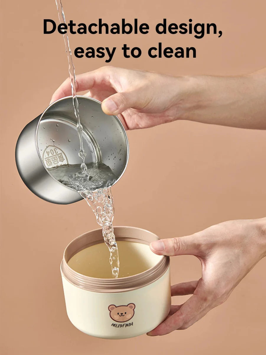 WORTHBUY Portable Insulated Lunch Box 304 Stainless Steel Thermal Bento Box Leak Proof Microwave Safe Salad Food Container Box - SHOWLU FASHION STORE