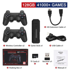 X2 Plus Gamestick 3D Retro Video Game Console 2.4G Wireless Controllers HD 4.3 System 40000 Games 40 Emulators for SEGA/PSP/PS1 - SHOWLU FASHION STORE