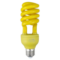 A yellow E27 semi-spiral energy-saving light bulb designed for mosquito repellent use.