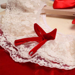 Ylsteed Newborn Lace Romper with Matching Ribbon Bow Headband Baby Girl Christmas Photography Outfits Red Rhinestone Hairband - SHOWLU FASHION STORE